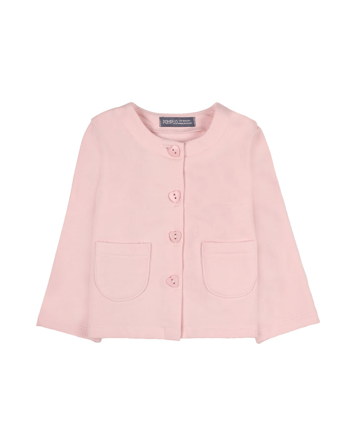 Girls Heart Button Cardigan