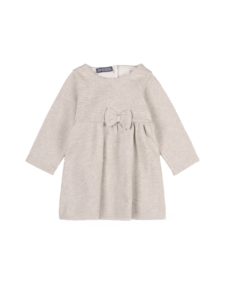 Girls Textured Bow Dress