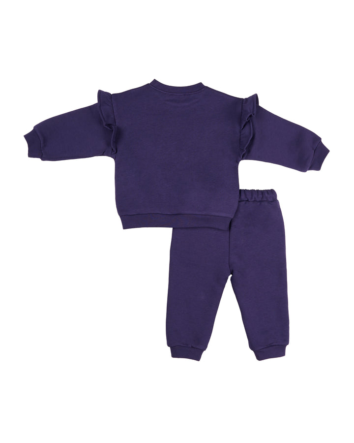 Girl  Purple "Nutty for Flowers" Sweatshirt Set