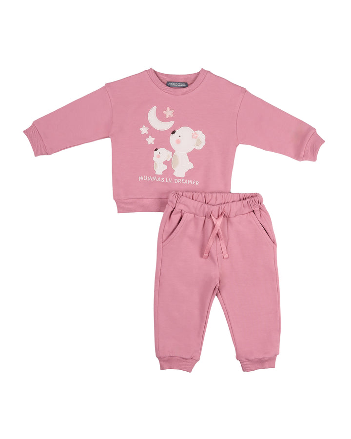 Girls Bear Graphic Sweatshirt and Joggers Set