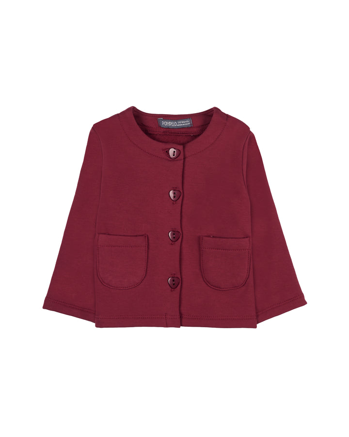 Girls Heart Button Cardigan