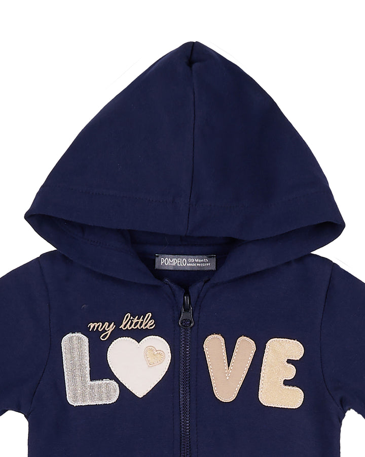 Girls Love Printed Zip Hoodie