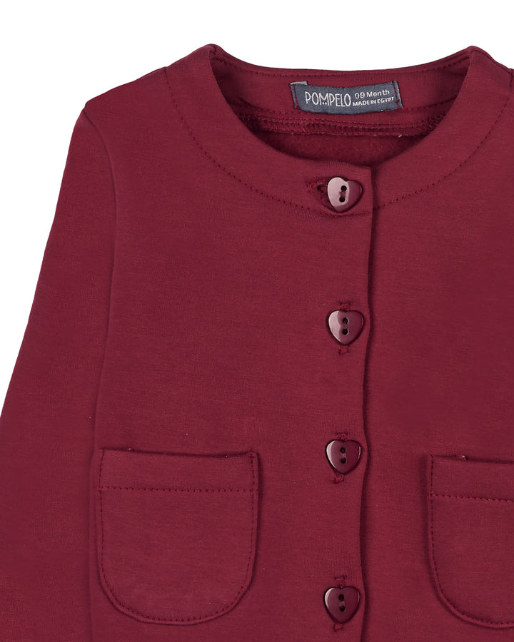 Girls Heart Button Cardigan