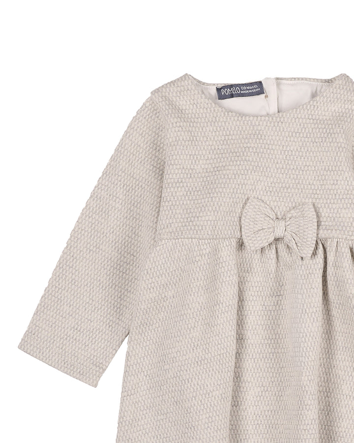 Girls Textured Bow Dress