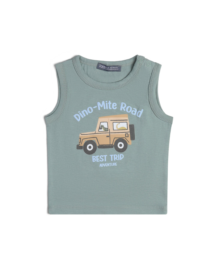 Graphic sleeveless t-shirt