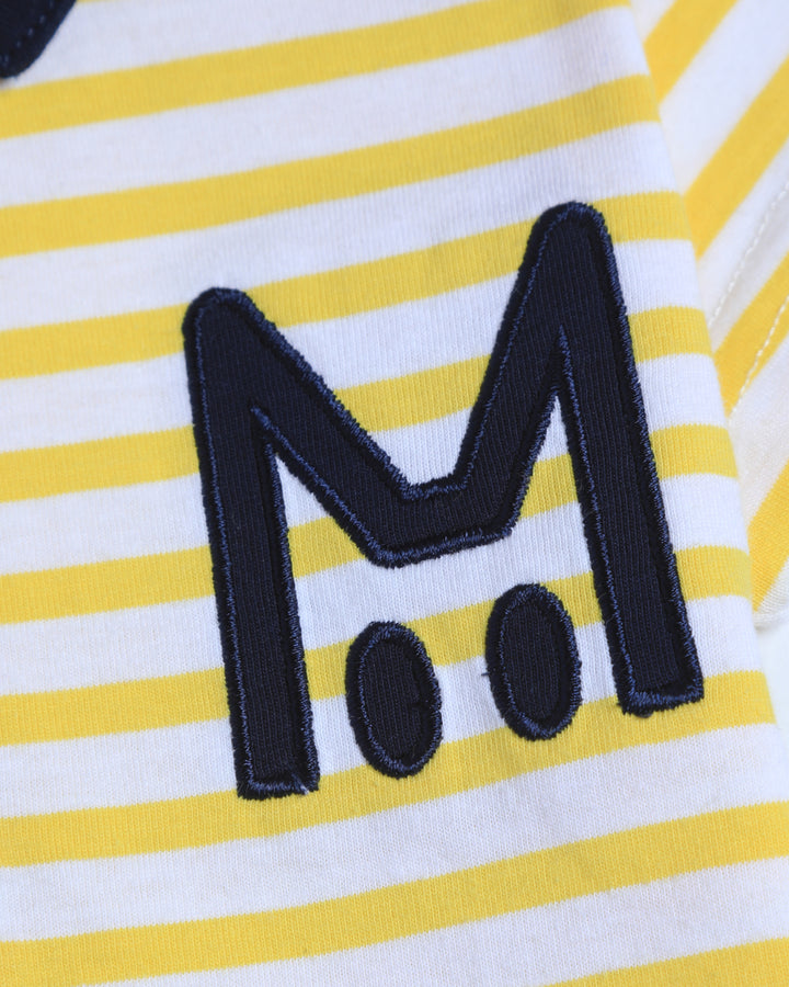Graphic striped poloshirt
