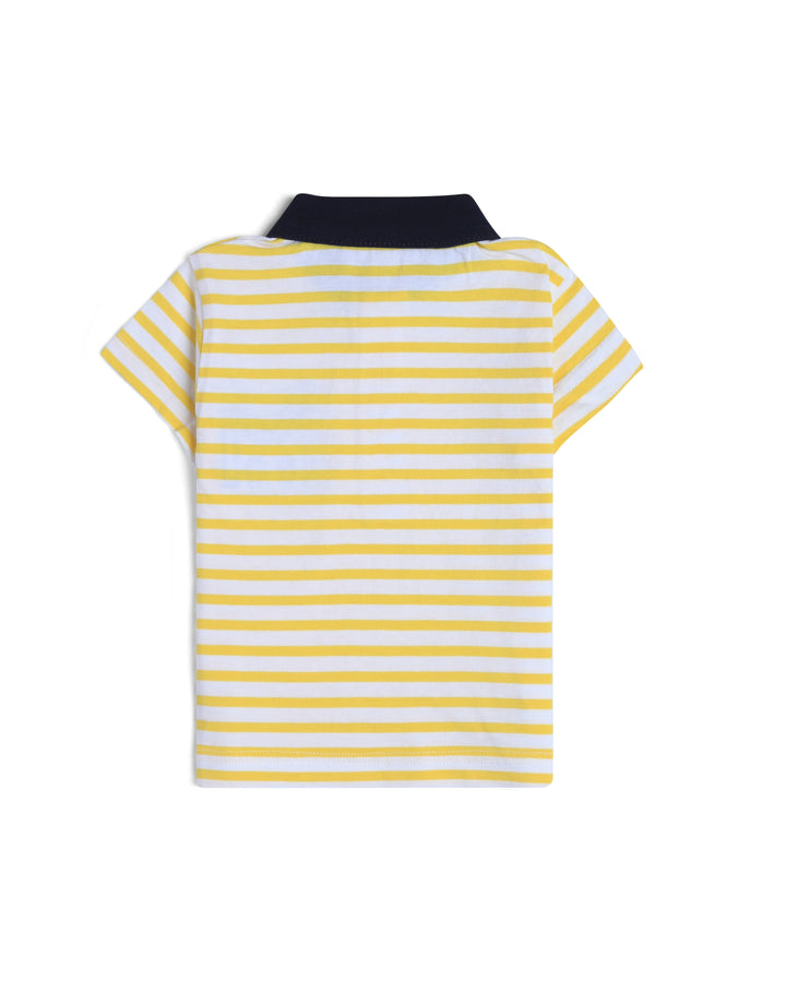 Graphic striped poloshirt