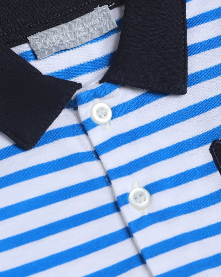 Graphic striped poloshirt