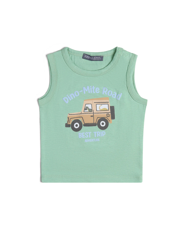 Graphic sleeveless t-shirt