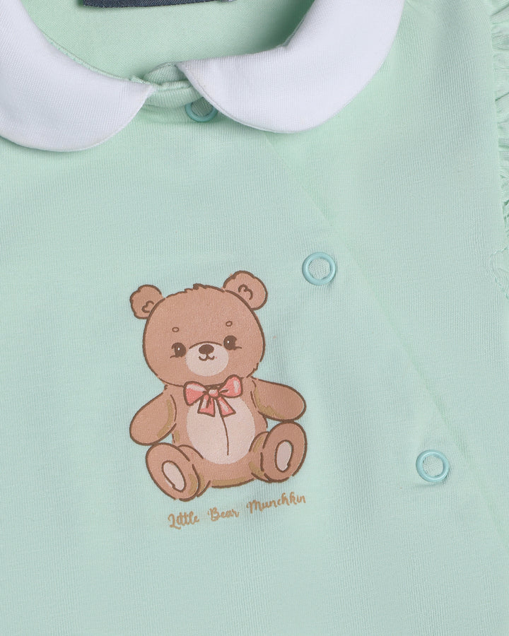 Graphic sleeveless playsuit bear print