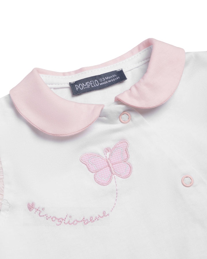 Graphic sleeveless playsuit butterfly embroidery
