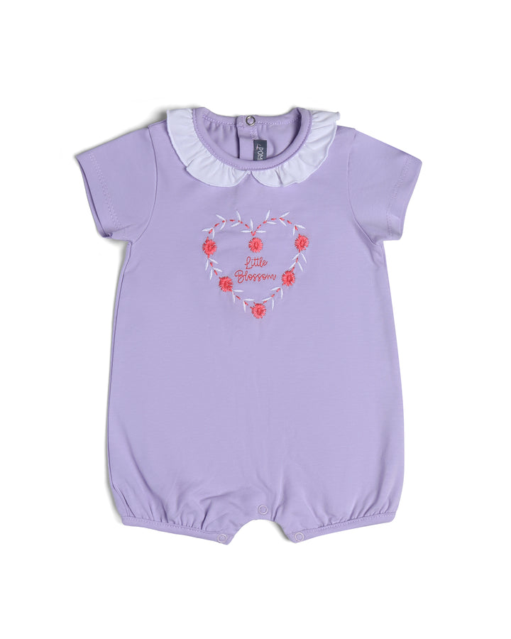 Graphic shortsleeve playsuit floral heart embroidery