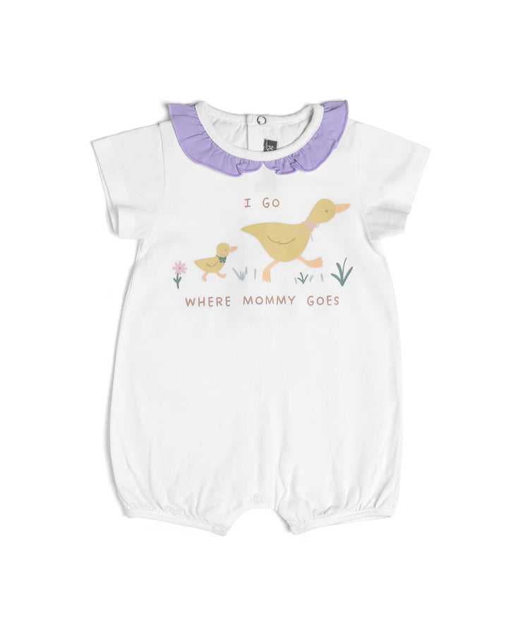 Graphic shortsleeve playsuit duck print