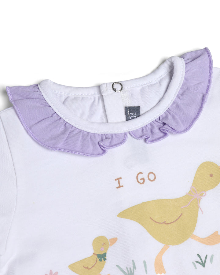 Graphic shortsleeve playsuit duck print