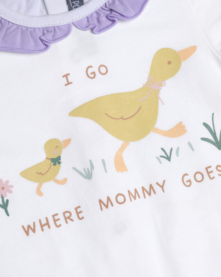 Graphic shortsleeve playsuit duck print