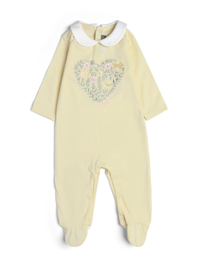 Graphic longsleeve playsuit heart floral embroidery