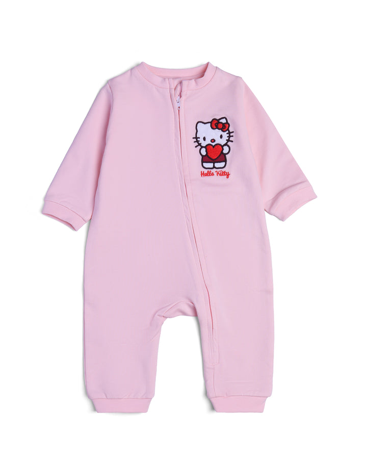 Graphic longsleeve full zip playsuit embroidery