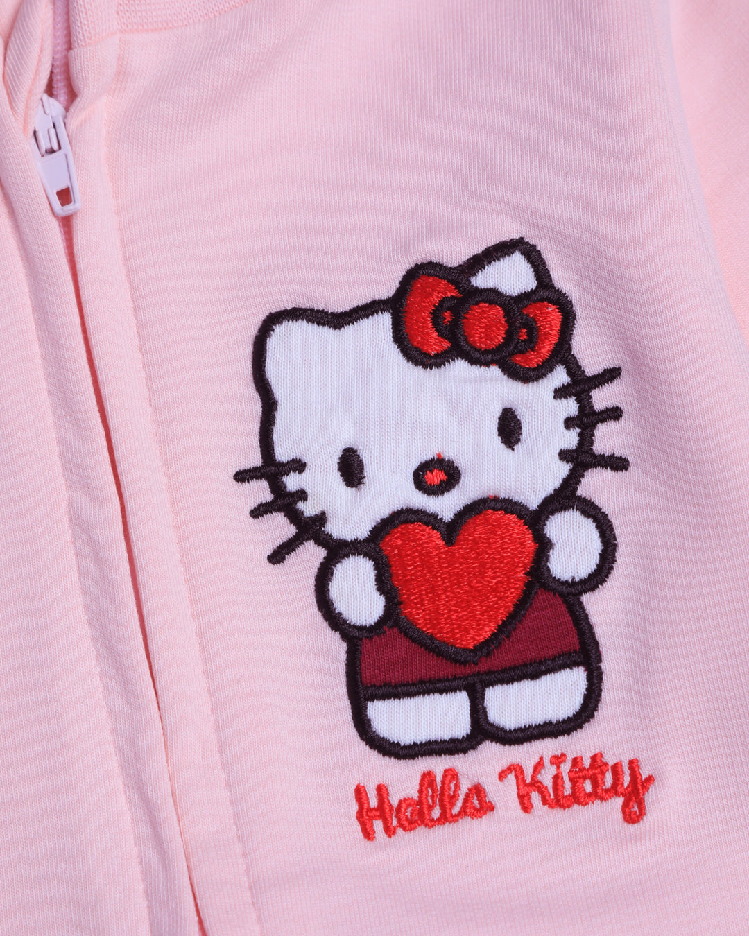 Graphic longsleeve full zip playsuit embroidery