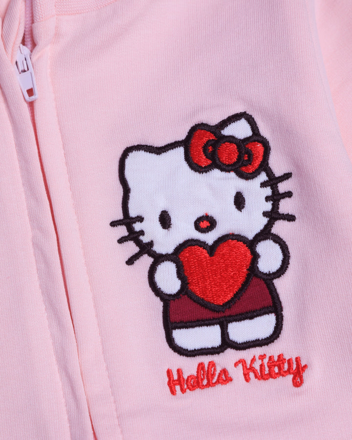 Graphic longsleeve full zip playsuit embroidery