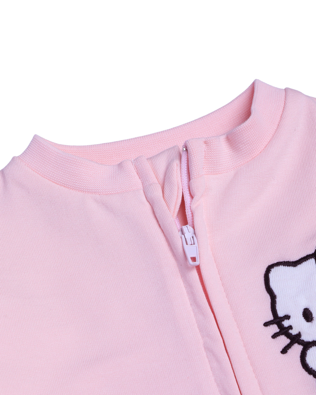 Graphic longsleeve full zip playsuit embroidery