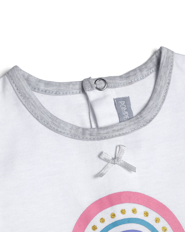 Graphic pyjama set glitter clouds print