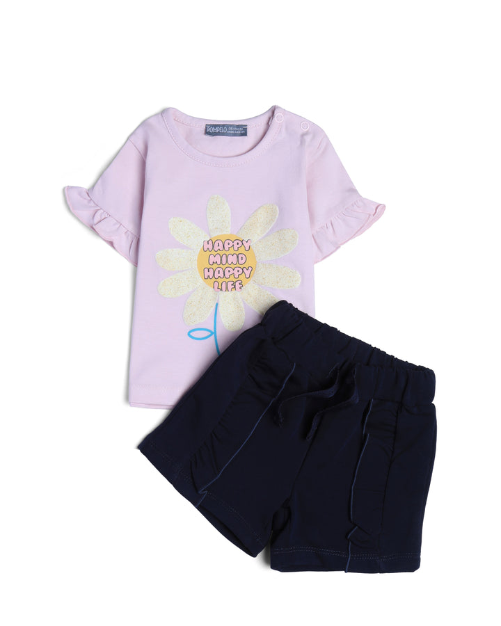 Graphic pyjama set daisy print