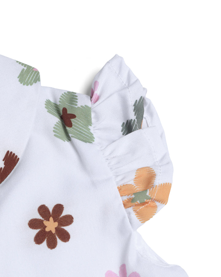 2PCS woven set flower print