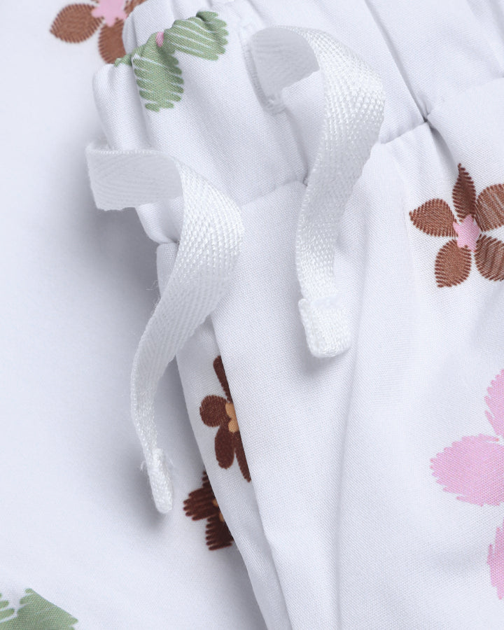 2PCS woven set flower print