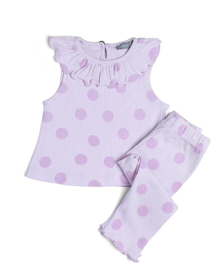 Graphic pyjama set polka dot print