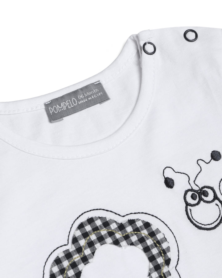 Graphic pyjama set bee embroidery