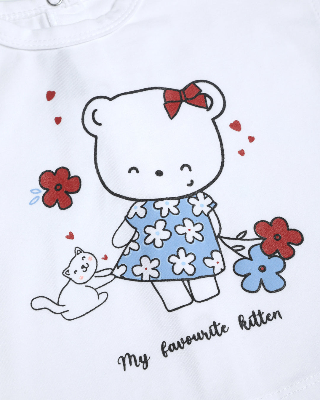 Graphic pyjama set bear + kitten print