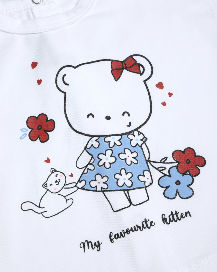 Graphic pyjama set bear + kitten print