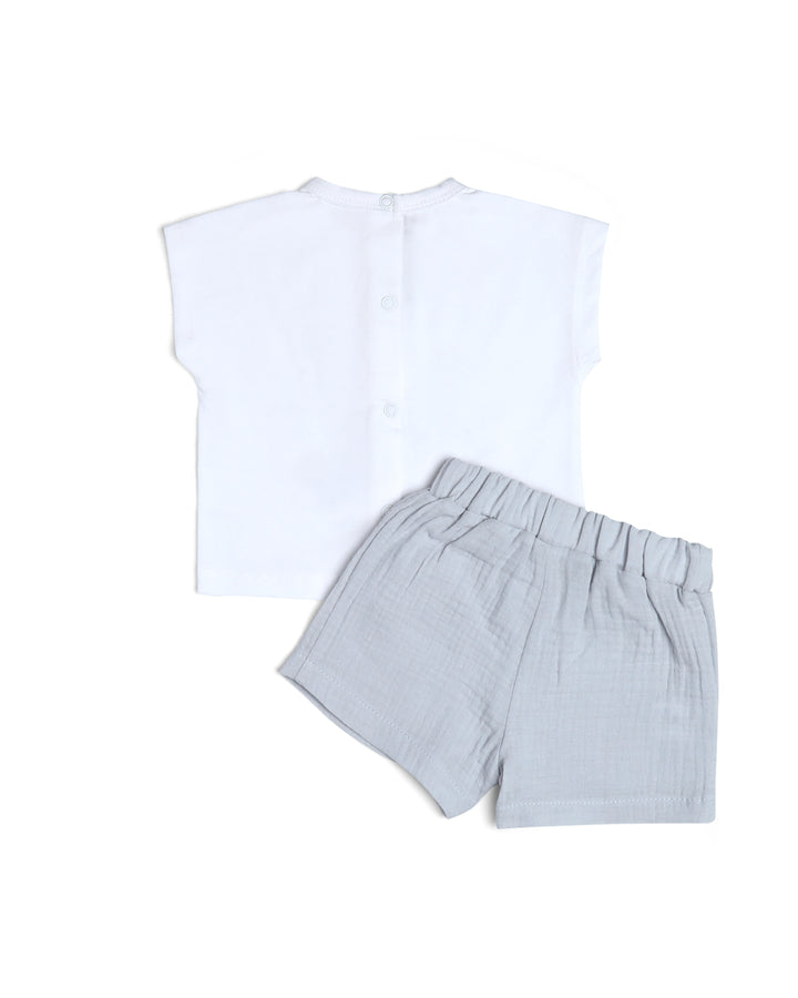 Graphic pyjama set bear + kitten print