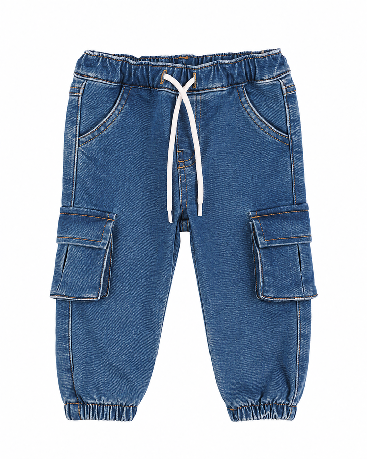 Kids Denim Cargo Joggers