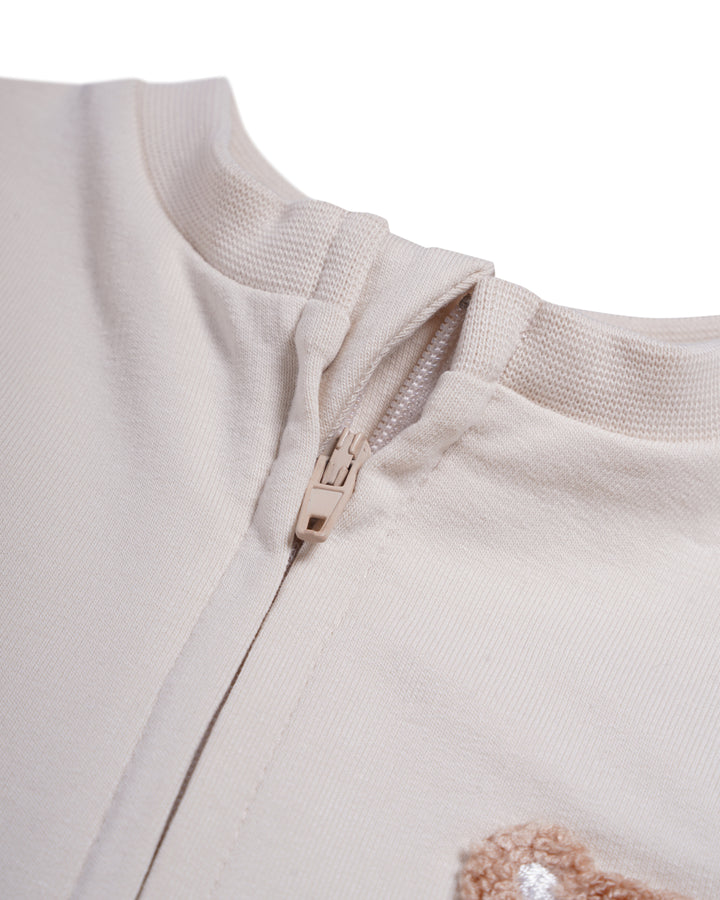 Graphic longsleeve full zip playsuit