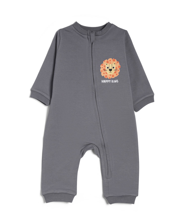 Graphic longsleeve full zip playsuit