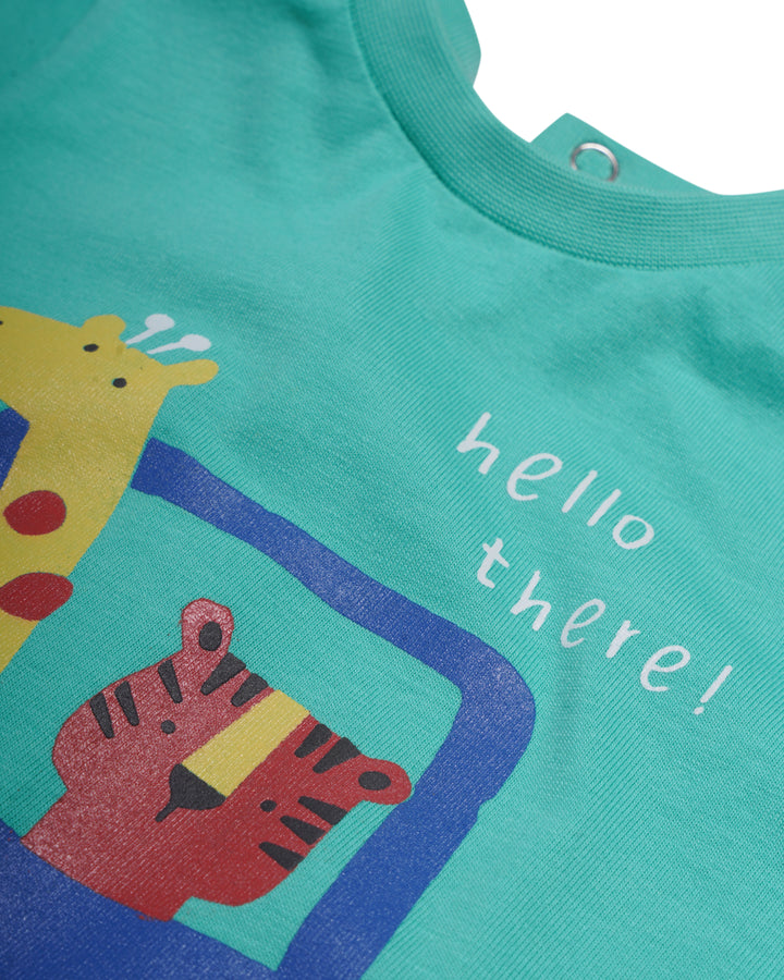 Graphic shortsleeve playsuit