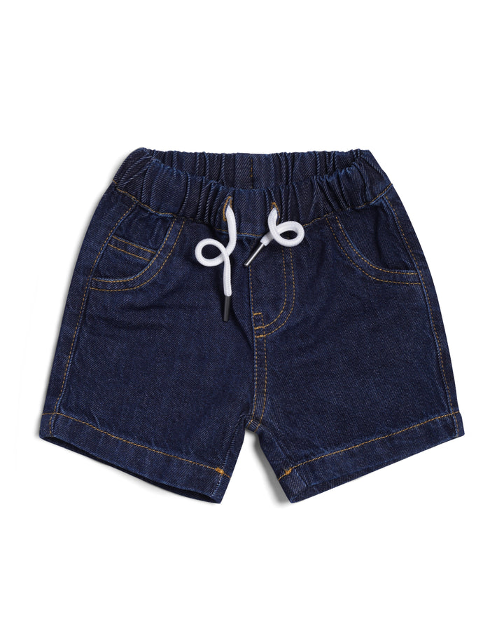 Pull on denim shorts