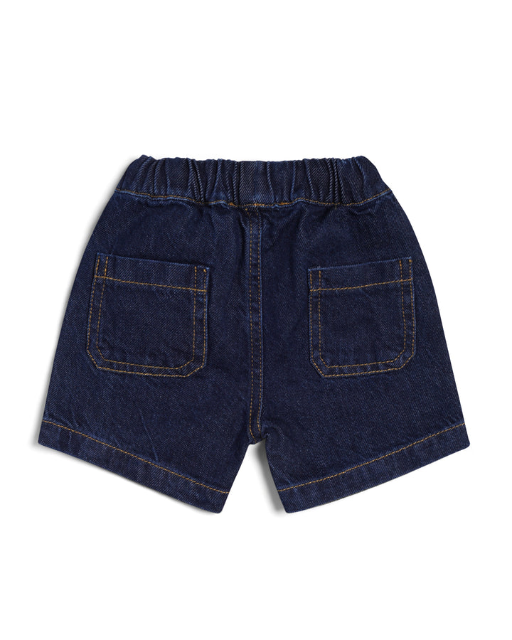 Pull on denim shorts