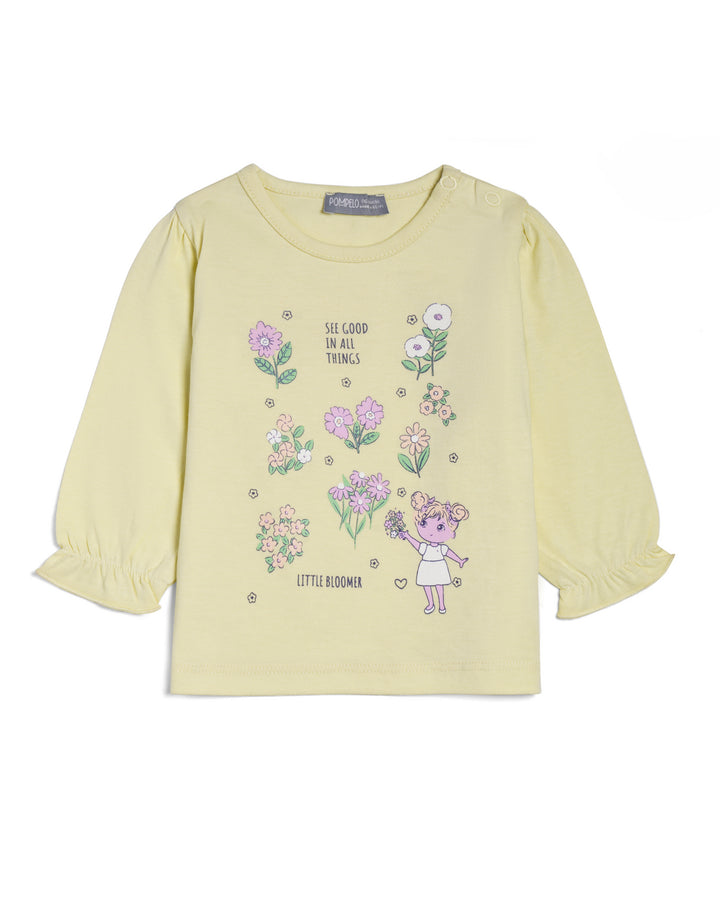Graphic longsleeve t-shirt flowers and heart shape