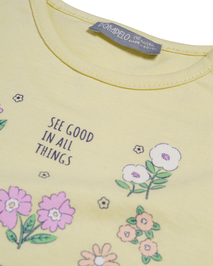 Graphic longsleeve t-shirt flowers and heart shape