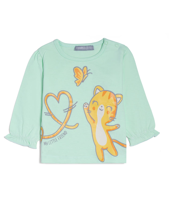 Graphic longsleeve t-shirt butterfly and heart