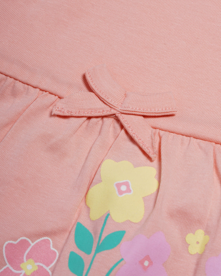 Dress bow detail + floral print
