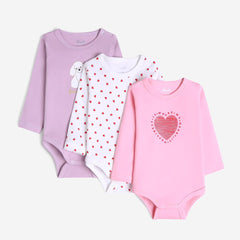 printed Long sleeve baby girl set of 3 overalls by Pompelo