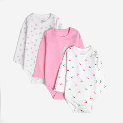 printed Long sleeve baby gil set of 3 overalls by Pompelo